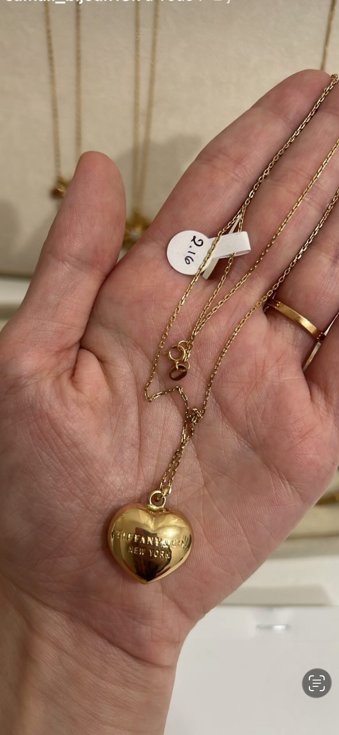 Pendentif cœur bombé d’or 18k, grand format, 2.99g image 1