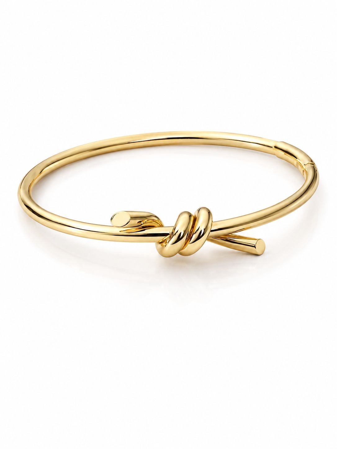 Bracelet rigide d’or 18k, noeud, taille 18, 6.71g image 0